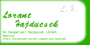 lorant hajducsek business card